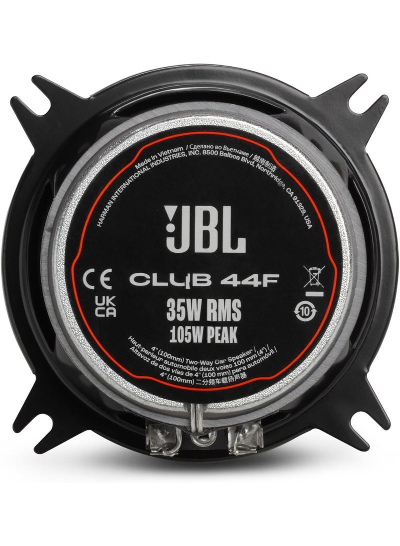 جي بي إل مجموعة مكبرات صوت السيارة JBL Club 44F Gen 3-100 مم من Harman Kardon لترقية فائقة لصندوق السيارة - 35 واط RMS و105 واط كحد أقصى، حساسية عالية، صوت جهير قوي واستجابة ترددات عالية رائعة - Image 4